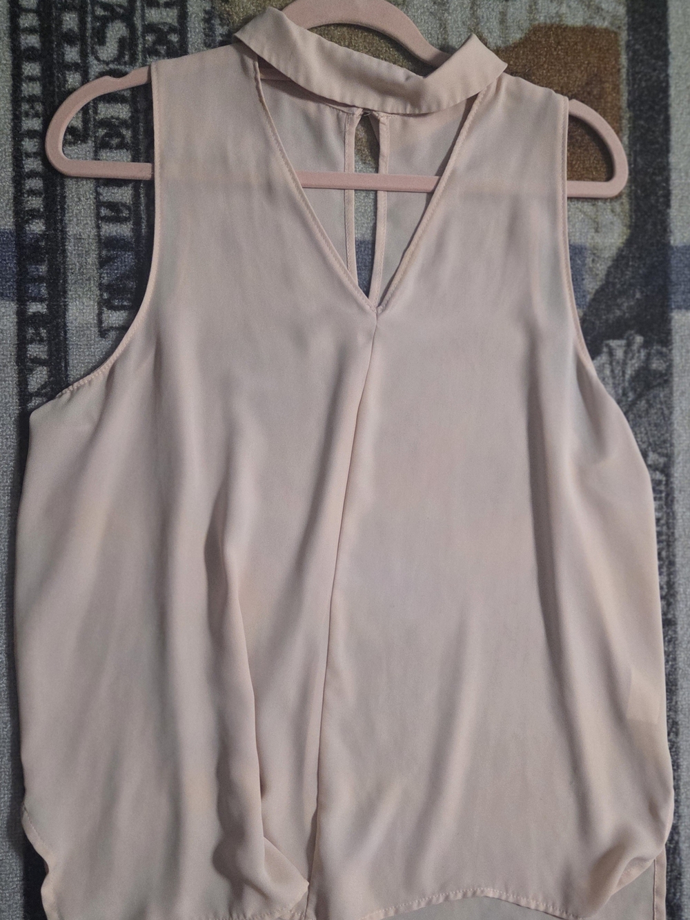 Sleeveless Blush Keyhole Top - Women